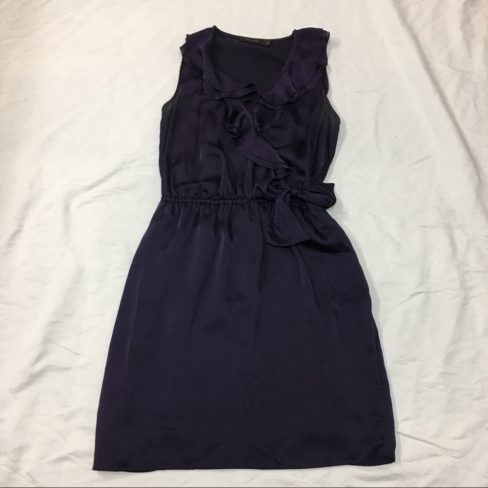 Purple satin cocktail dress